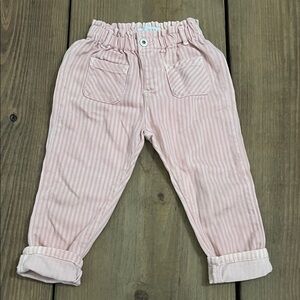 Zara Kids Pink Striped Casual Bottoms(white spot in the rear)